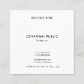 Professional Creative Simple Design Template Chic Square Business Card (Back)