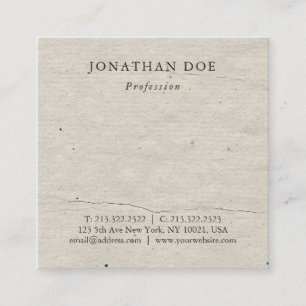 Professional Creative Vintage Historical Used Look Square Business Card
