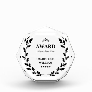Professional Crown Wreath Business Custom Details Acrylic Award