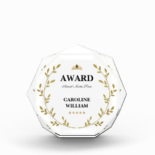 Professional Crown Wreath Business Custom Details Acrylic Award