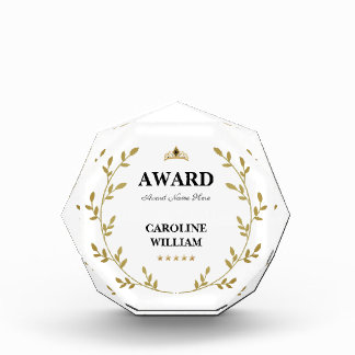 Professional Crown Wreath Business Custom Details Acrylic Award