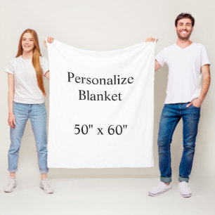 professional custom 50" x 60" fleece blanket