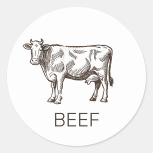 Professional Custom Beef Wedding Meal Choice Cla Classic Round Sticker