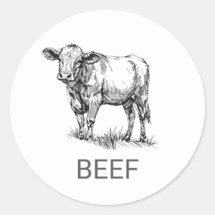 Professional Custom Beef Wedding Meal Choice Cla Classic Round Sticker