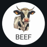 Professional Custom Beef Wedding Meal Choice   Cla Classic Round Sticker<br><div class="desc">Professional Custom Beef Wedding Meal Choice Classic Round Sticker</div>