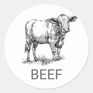 Professional Custom Beef Wedding Meal Choice Cla Classic Round Sticker
