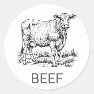 Professional Custom Beef Wedding Meal Choice Classic Round Sticker