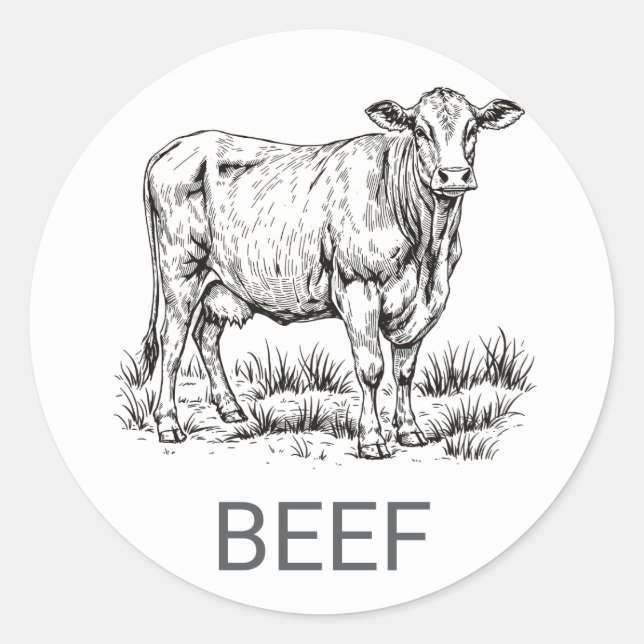 Professional Custom Beef Wedding Meal Choice   Classic Round Sticker (Front)