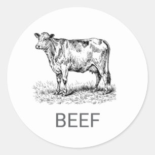 Professional Custom Beef Wedding Meal Choice Classic Round Sticker
