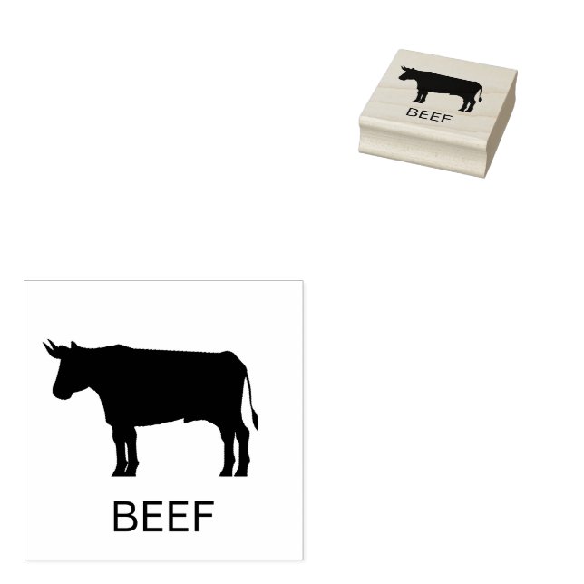 Professional Custom Beef Wedding Meal Choice   Rubber Stamp (Stamped)