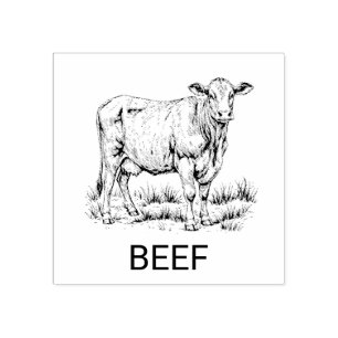 Professional Custom Beef Wedding Meal Choice   Rubber Stamp