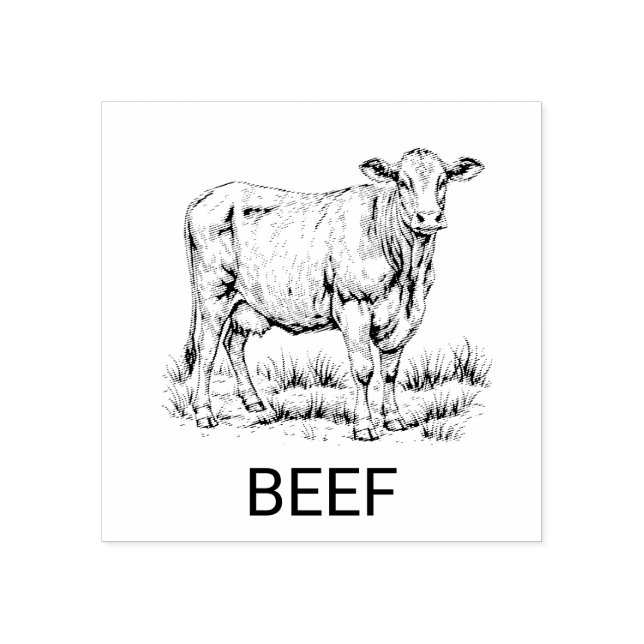 Professional Custom Beef Wedding Meal Choice   Rubber Stamp (Imprint)