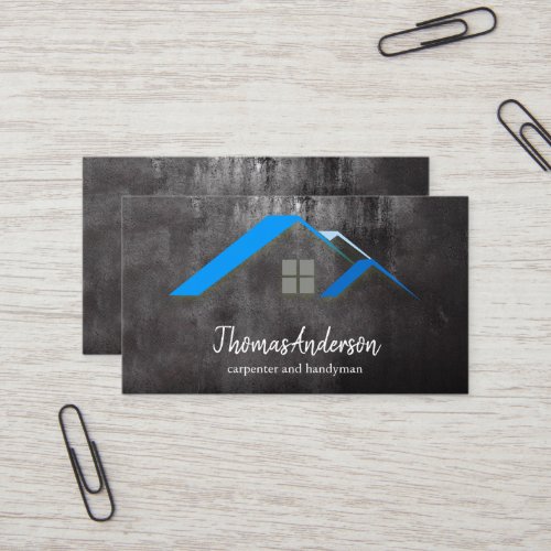 Professional Custom Black Building Construction  Business Card