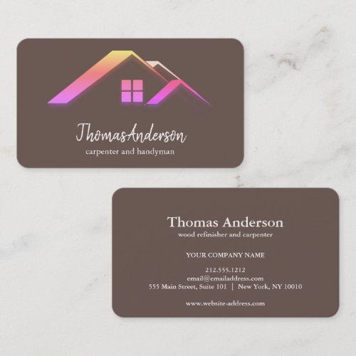 Professional Custom Black Building Construction  Business Card