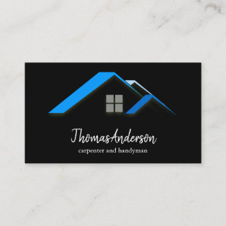 Professional Custom Black Building Construction Business Card