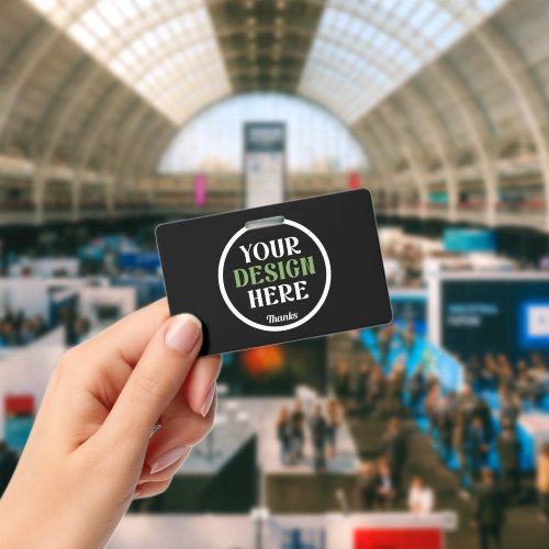 Professional Custom Black QR Code Networking Card Badge