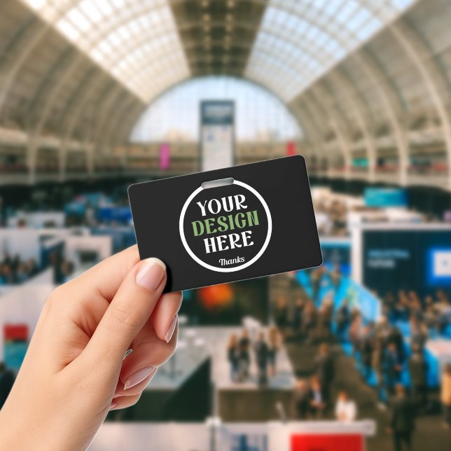 Professional Custom Black QR Code Networking Card Badge (Conference)
