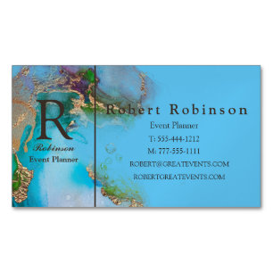 Professional Custom Blue Green Sky Blue Purple Business Card Magnet