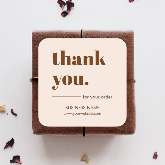 Professional Custom Business Customer Thank You  Square Sticker (Creator Uploaded)