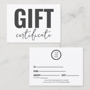 Professional Custom  Business Gift Certificates