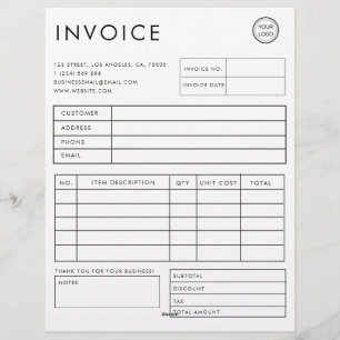 Professional Custom Business Invoice Letterhead