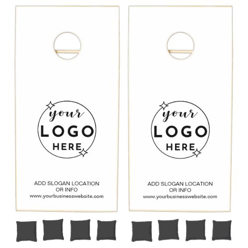 Professional Custom Business Logo Black and White Cornhole Set