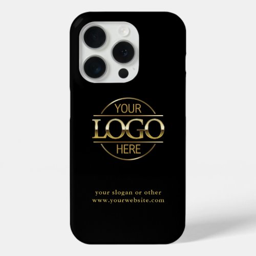Professional Custom Business Logo  Black Minimal iPhone 15 Pro Case