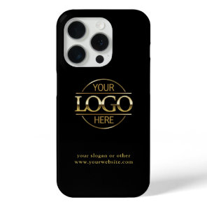 Professional Custom Business Logo | Black Minimal iPhone 15 Pro Case