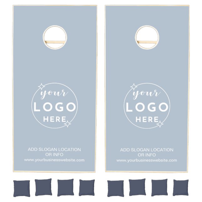 Professional Custom Business Logo Dusty Blue Cornhole Set (Set)