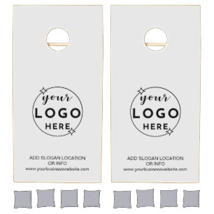 Professional Custom Business Logo Grey Cornhole Set