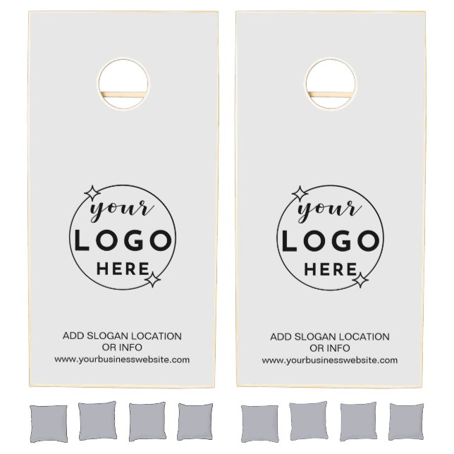 Professional Custom Business Logo Grey Cornhole Set (Set)