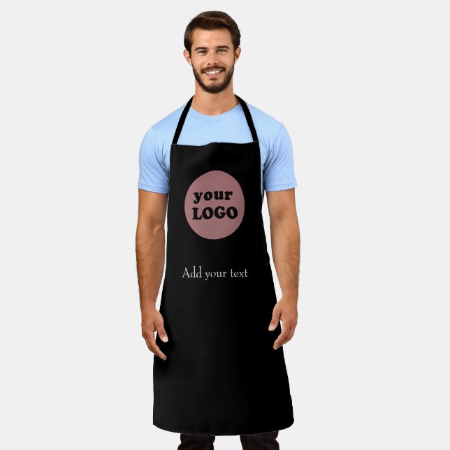 Professional Custom Business Logo Modern Black Apron (Worn)