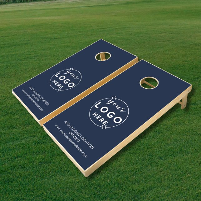 Professional Custom Business Logo Navy Blue Cornhole Set (Creator Uploaded)