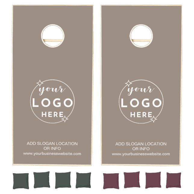 Professional Custom Business Logo Neutral Beige Cornhole Set (Set)