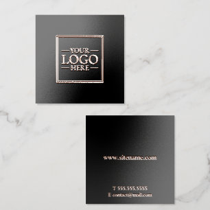 Professional Custom Business Logo Rose Gold Foil Business Cards