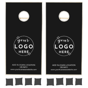 Professional Custom Bussines Logo Black Cornhole Set