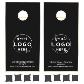 Professional Custom Bussines Logo Black  Cornhole Set