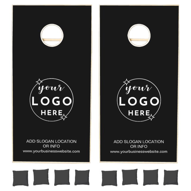 Professional Custom Bussines Logo Black  Cornhole Set (Set)