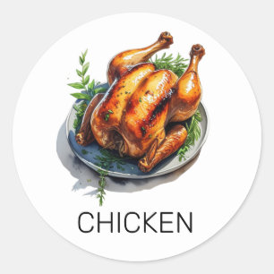Professional Custom Chicken Wedding Meal Choice Classic Round Sticker