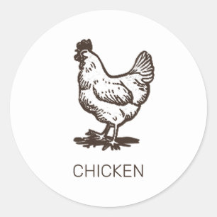 Professional Custom Chicken Wedding Meal Choice Classic Round Sticker