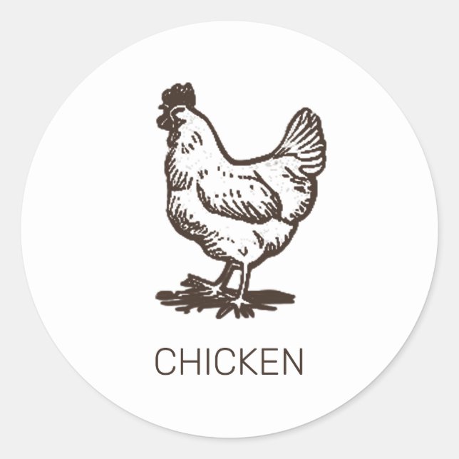 Professional Custom Chicken Wedding Meal Choice    Classic Round Sticker (Front)
