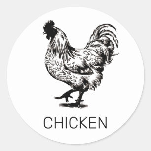 Professional Custom Chicken Wedding Meal Choice Classic Round Sticker