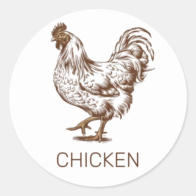 Professional Custom Chicken Wedding Meal Choice    Classic Round Sticker (Front)