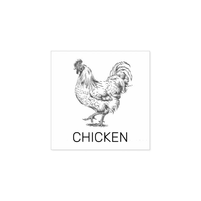 Professional Custom Chicken Wedding Meal Choice    Rubber Stamp (Imprint)