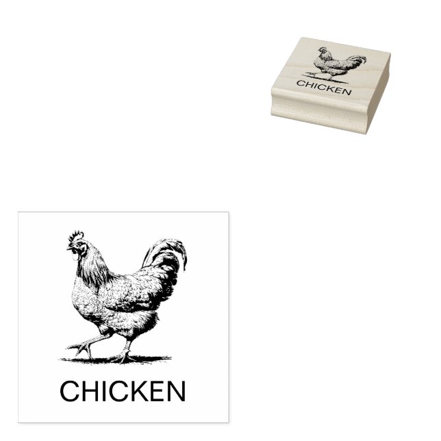 Professional Custom Chicken Wedding Meal Choice   Rubber Stamp (Stamped)