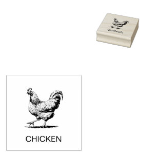 Professional Custom Chicken Wedding Meal Choice Rubber Stamp