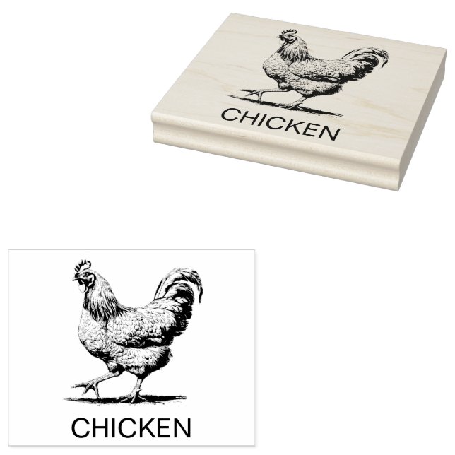 Professional Custom Chicken Wedding Meal Choice   Rubber Stamp (Stamped)