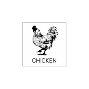 Professional Custom Chicken Wedding Meal Choice Rubber Stamp