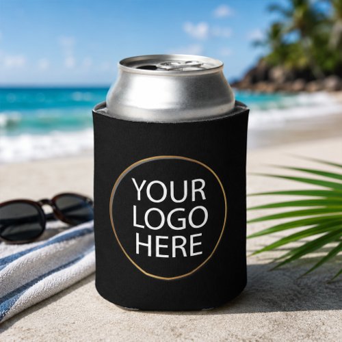 Professional Custom Company | Business Logo Black Can Cooler