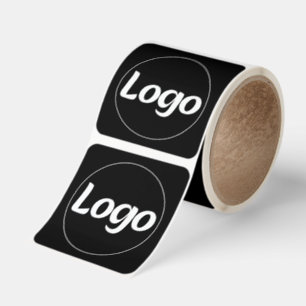 Professional Custom Company Business Logo Black Square Sticker